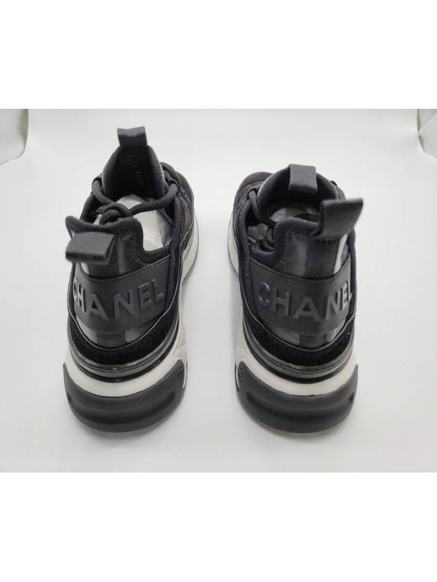 Logo Mixed Fibers Suede Low Top Sneakers Black - CHANEL - BALAAN 6