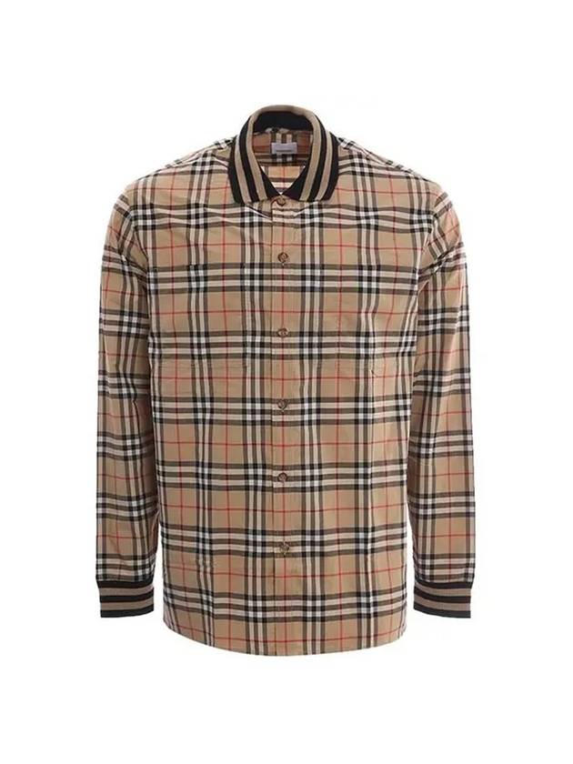 Vintage Check Cotton Poplin Long Sleeve Shirt Archives Beige - BURBERRY - BALAAN.