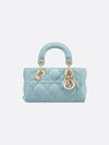 Lady D Joy Cannage Lambskin Micro Tote Bag Blue - DIOR - BALAAN 1