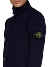 Lambswool Knit Cardigan Navy - STONE ISLAND - BALAAN 5