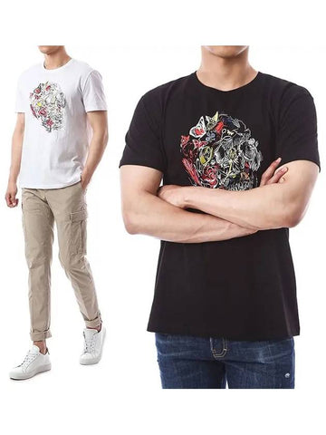 Skull and Flower Round TShirt - ALEXANDER MCQUEEN - BALAAN 1