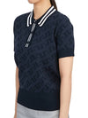 Women's Golf Aria Collar Monogram Knit Short Sleeve PK Shirt Navy - J.LINDEBERG - BALAAN 3