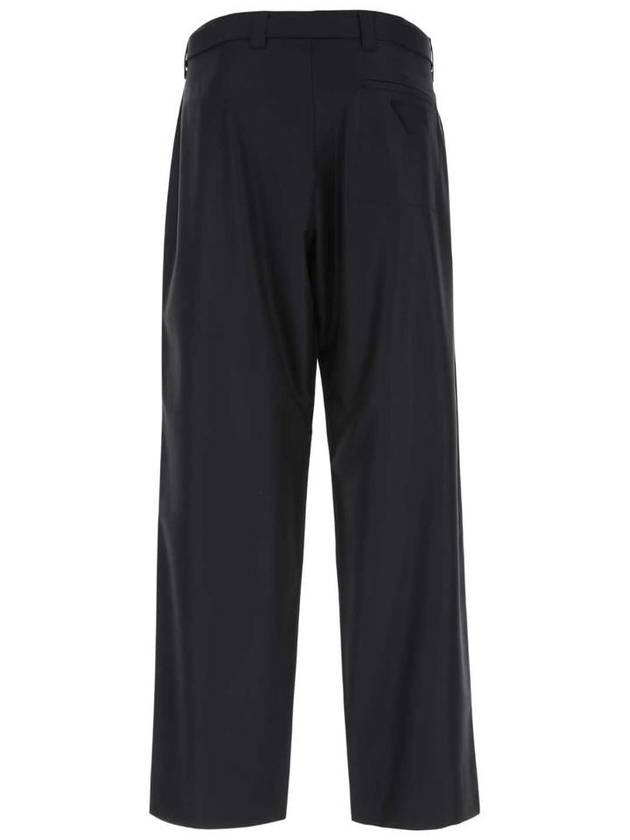 back pocket logo belt wide straight pants navy - PRADA - BALAAN 3