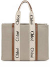 Woody Large Tote Bag White Brown Beige - CHLOE - BALAAN 2