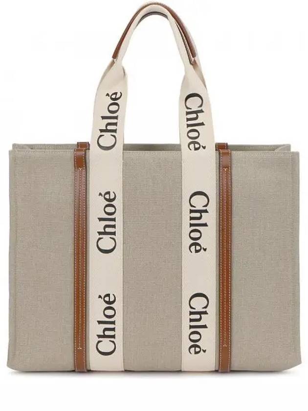 Woody Large Tote Bag White Brown Beige - CHLOE - BALAAN 2