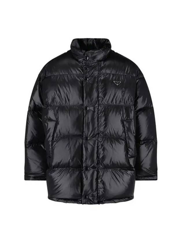 Triangle Logo Nylon Padded Jacket Black - PRADA - BALAAN 2