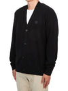 Keve Face Wool V-neck Cardigan Black - ACNE STUDIOS - BALAAN 3