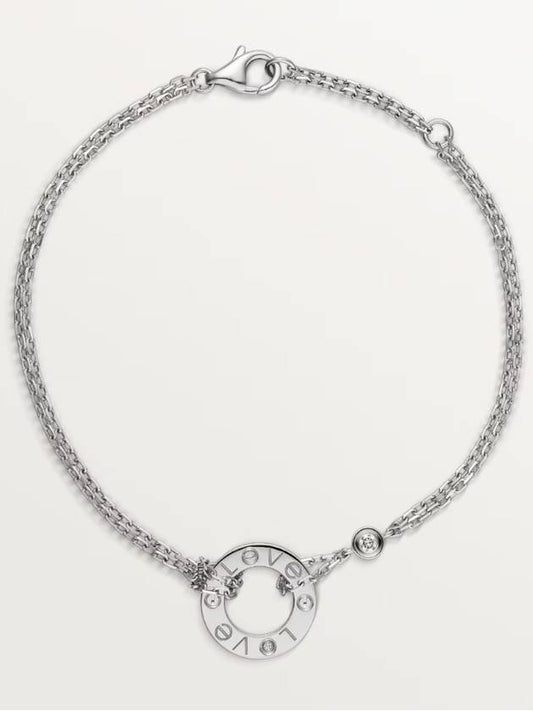 LOVE bracelet 2 diamonds white gold bracelet women - CARTIER - BALAAN 1