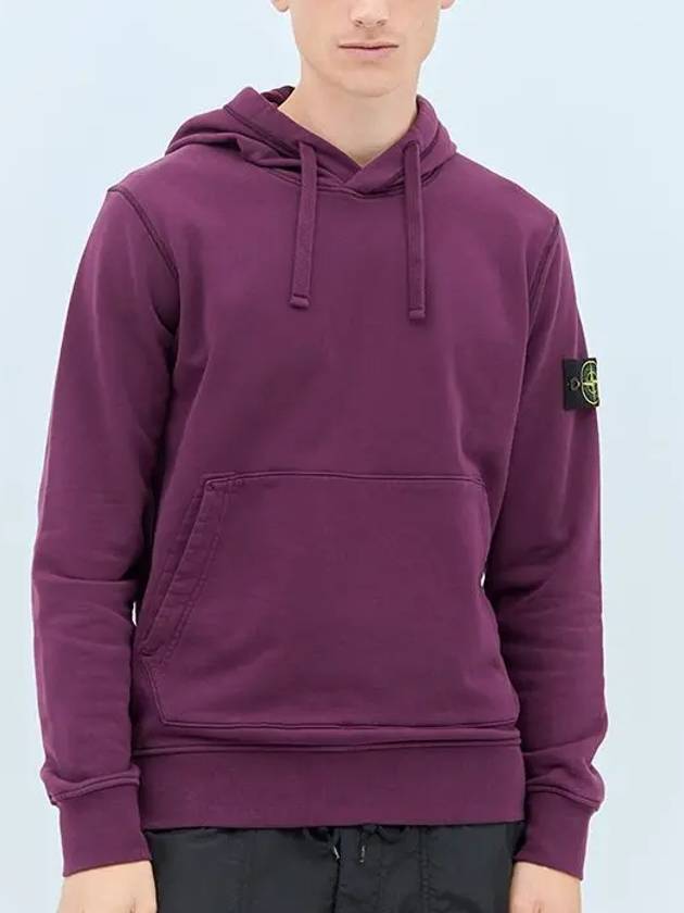 Cotton Fleece Garment Dyed Hoodie Burgundy - STONE ISLAND - BALAAN 2