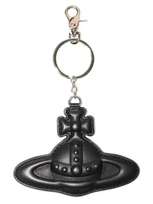 ORB logo mirror leather key holder black - VIVIENNE WESTWOOD - BALAAN.