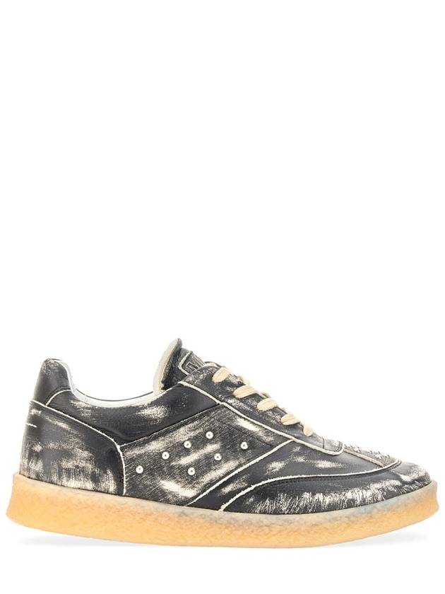 Leather Low Top Sneakers Black - MAISON MARGIELA - BALAAN 3