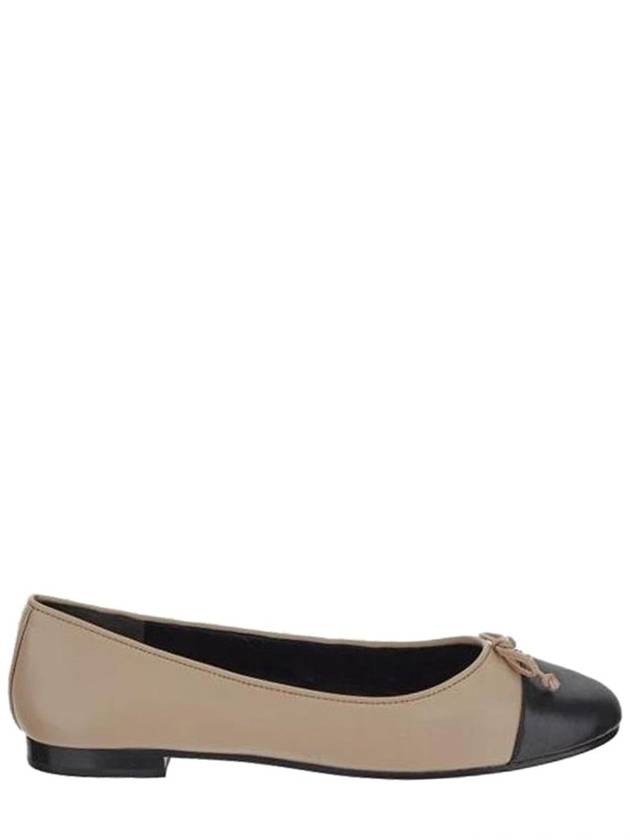 Leather Cap Toe Ballerina Beige - TORY BURCH - BALAAN 2