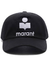 Tyron Logo Cotton Ball Cap Black - ISABEL MARANT - BALAAN 4