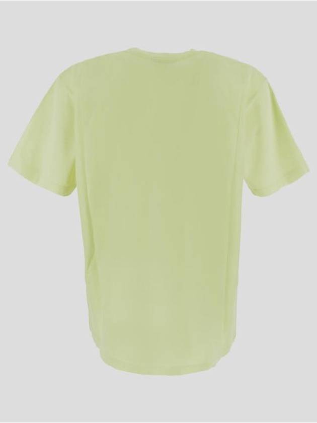 Crew Neck Cotton Short Sleeve T-Shirt Light Yellow - STONE ISLAND - BALAAN 3