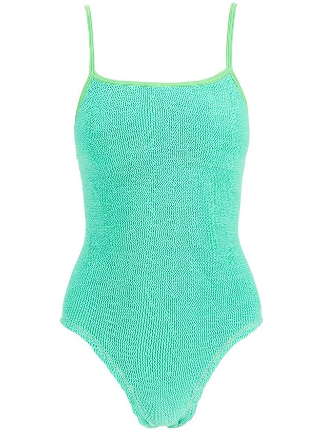 high-waisted neon green one-piece swimsuit with adjustable straps - REINA OLGA - BALAAN 1