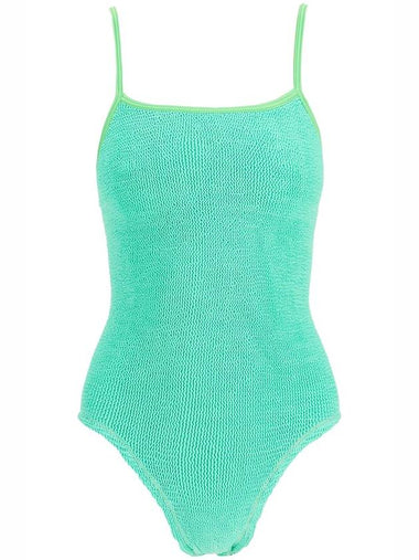 high-waisted neon green one-piece swimsuit with adjustable straps - REINA OLGA - BALAAN 1