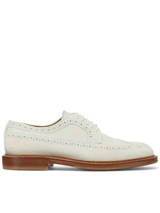 Perforated-Embellished Lace-Up Derby Beige - BRUNELLO CUCINELLI - BALAAN 2