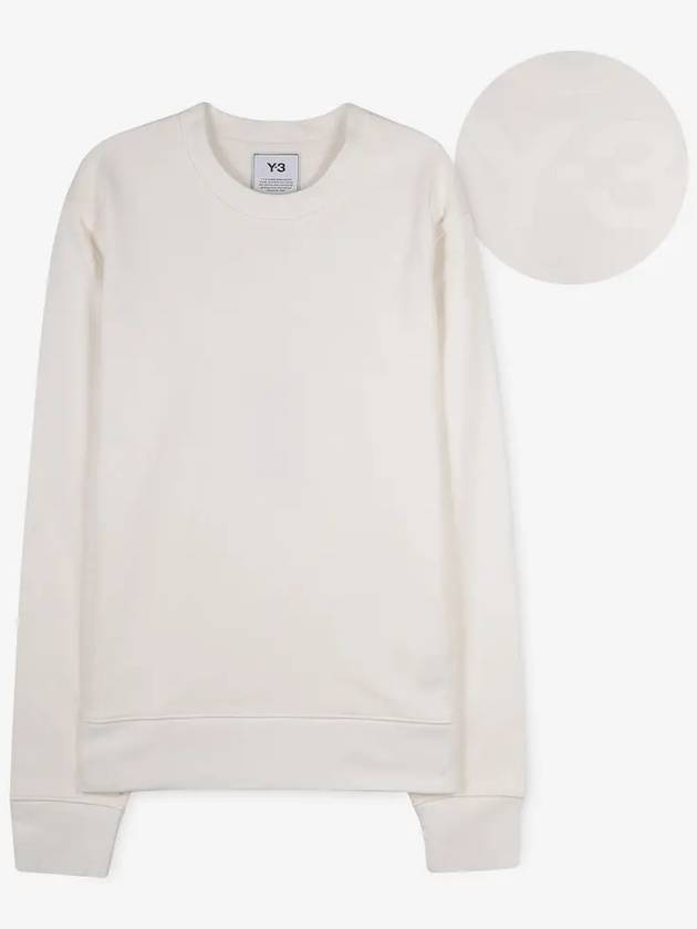 Back Logo Print Cotton Sweatshirt White - Y-3 - BALAAN 3