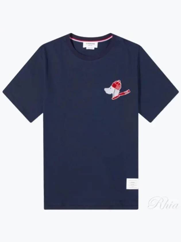 Hector Patch Short Sleeve T-Shirt Navy - THOM BROWNE - BALAAN 2