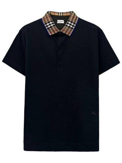 Kids Check Collar Polo Short Sleeve T-Shirt Black - BURBERRY - BALAAN 2