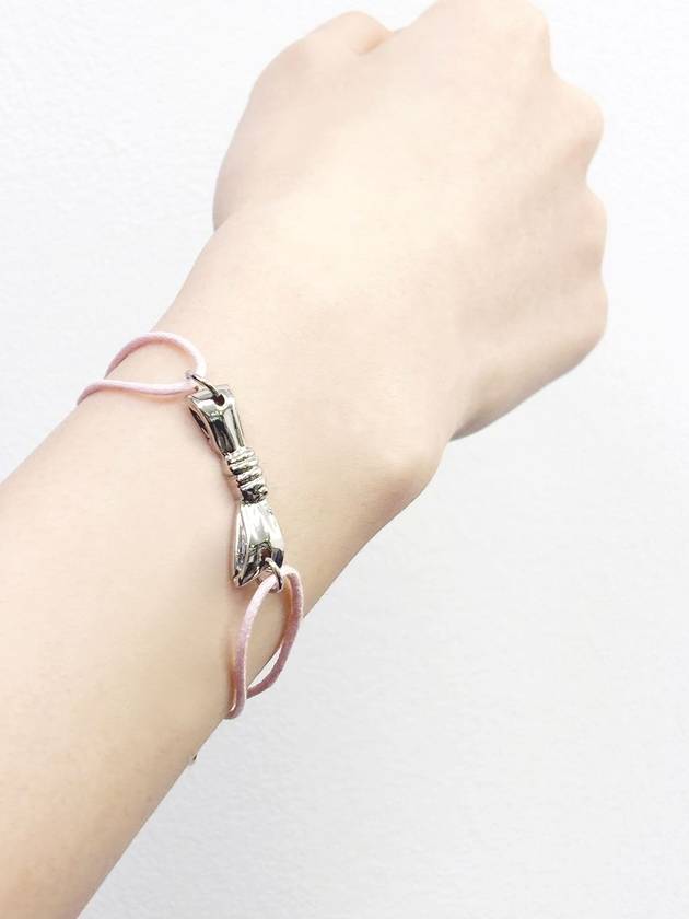 Ribbon Silver Wire Bracelet Pink 4VDIA30968 - DIOR - BALAAN 5