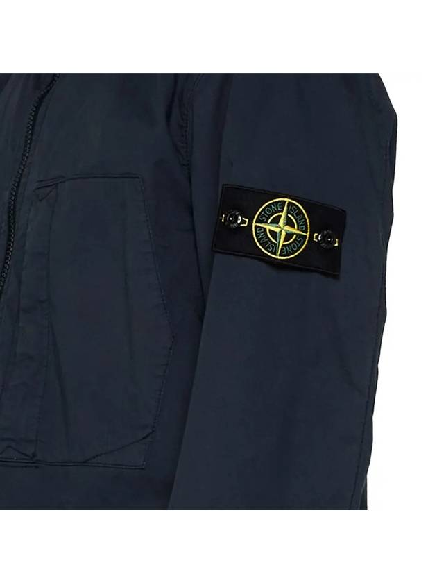 Men's Wappen Patch Supima Cotton Hooded Jacket Navy - STONE ISLAND - BALAAN 5