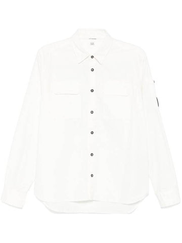 C.P.COMPANY ORGANIC GABARDINE BUTTONED LENS SHIRT - CP COMPANY - BALAAN 1