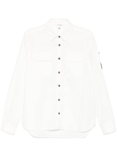 C.P.COMPANY ORGANIC GABARDINE BUTTONED LENS SHIRT - CP COMPANY - BALAAN 1