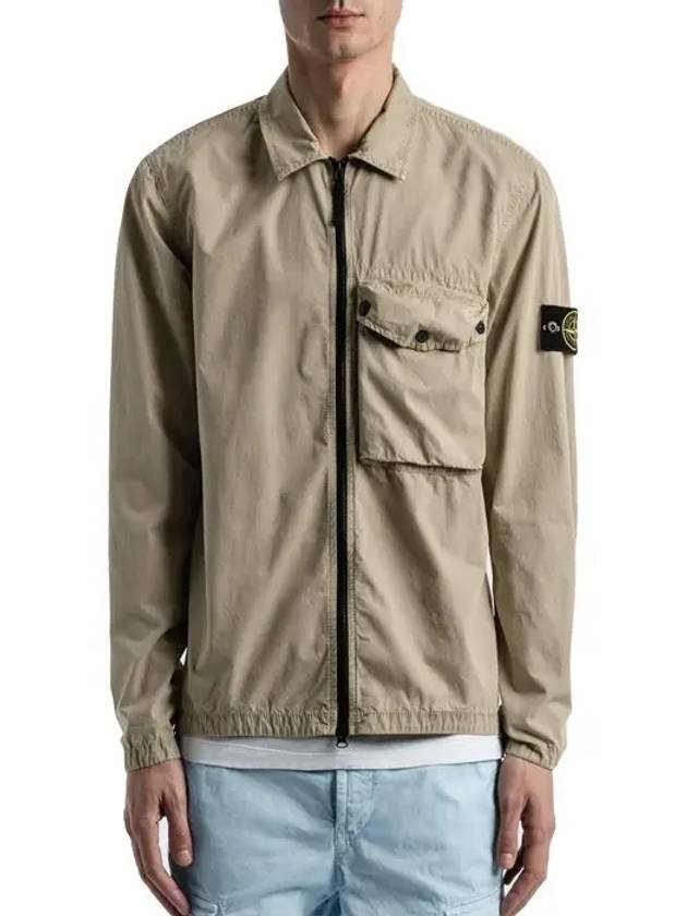 Stone Island Compass Waffen Three Button Pocket Zipup Shirt Jacket Shirt Sand - STONE ISLAND - BALAAN 1