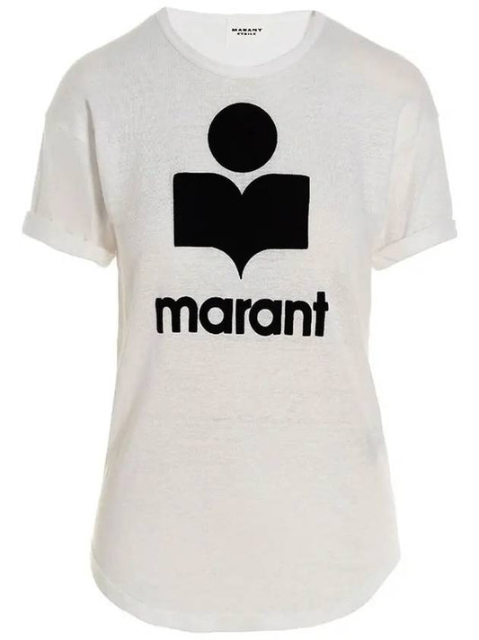 KOLDI Logo Linen TShirt White TS0004FA A1N09E 20WH - ISABEL MARANT - BALAAN 1