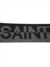 Bicolor Logo Wool Mohair Muffler Black Gray - SAINT LAURENT - BALAAN.