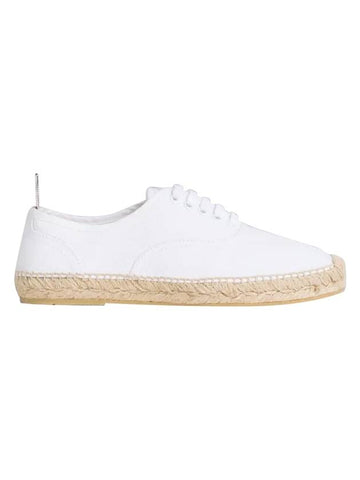 Canvas Espadrilles Heritage Low Top Sneakers White - THOM BROWNE - BALAAN 1