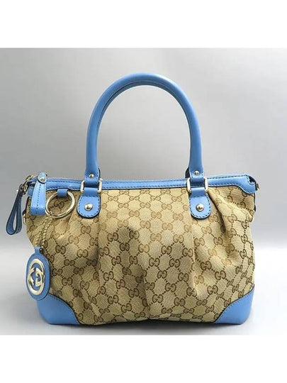 247902 GG logo jacquard leather trimming charm decoration tote bag shoulder strap 2WAY - GUCCI - BALAAN 2