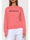 Logo Printed Cotton Sweatshirt Pink - MONCLER - BALAAN 4