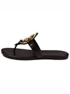 Women's Metal Miller Soft Flip Flops Black - TORY BURCH - BALAAN 4