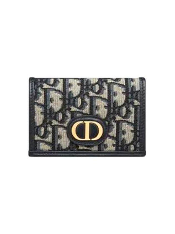 30 Montaigne Glycine Card Wallet Blue - DIOR - BALAAN 1