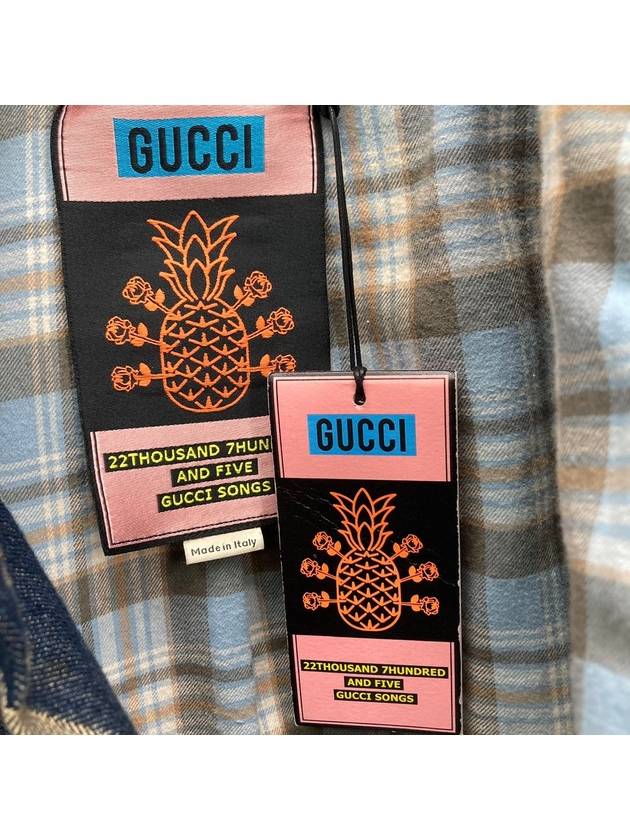 Pineapple GG denim jacket - GUCCI - BALAAN 5