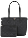 T Monogram Small Tote Bag Black - TORY BURCH - BALAAN 3