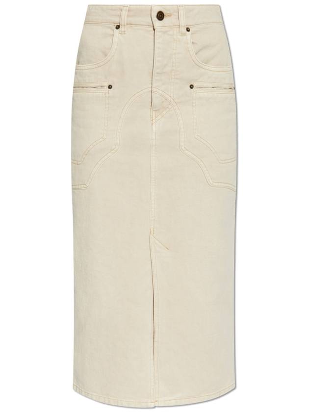 Isabel Marant Denim Skirt Brit, Women's, Cream - ISABEL MARANT - BALAAN 1