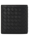 Intrecciato Small Folder Half Wallet Black - BOTTEGA VENETA - BALAAN 3