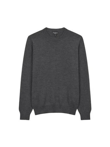 Men s Wool Crew Neck Long Sleeve Knit Charcoal 270688 - EMPORIO ARMANI - BALAAN 1