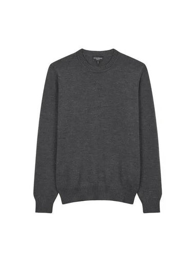 Men s Wool Crew Neck Long Sleeve Knit Charcoal 270688 - EMPORIO ARMANI - BALAAN 1