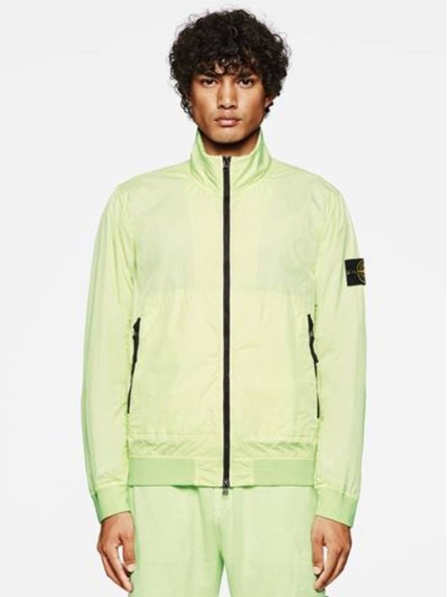 Garment Dyed Crinkle Reps Nylon Zip-up Jacket Lime - STONE ISLAND - BALAAN 6