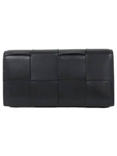 Intrecciato Large Flap Long Wallet Black - BOTTEGA VENETA - BALAAN 2