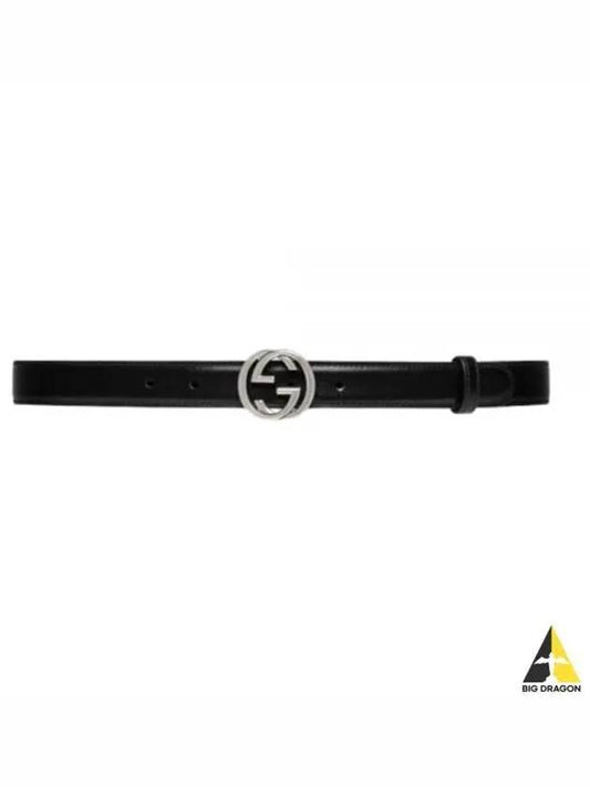 Interlocking G Leather Belt Black - GUCCI - BALAAN 2