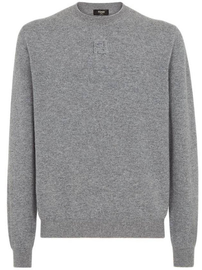 Crew Neck Wool Sweatshirt Grey - FENDI - BALAAN 2