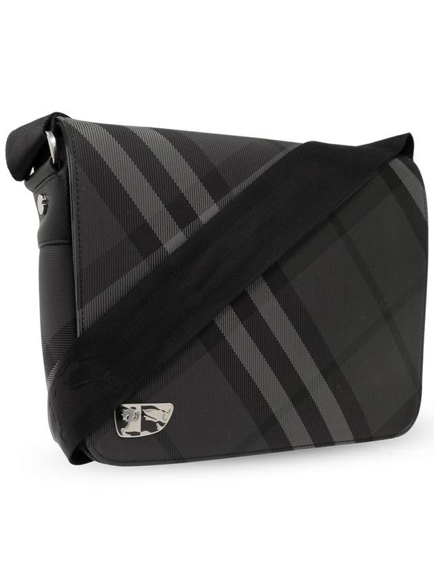 Grid Check Messenger Bag Charcoal - BURBERRY - BALAAN 5