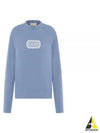 Couture Embroidered Cashmere Jersey Knit Top Blue - DIOR - BALAAN 2