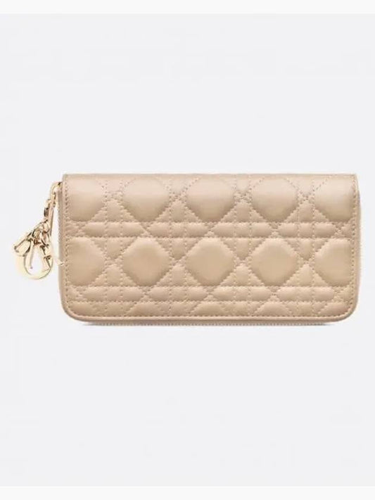 Lady Voyager Cannage Lambskin Long Wallet Sand - DIOR - BALAAN 2