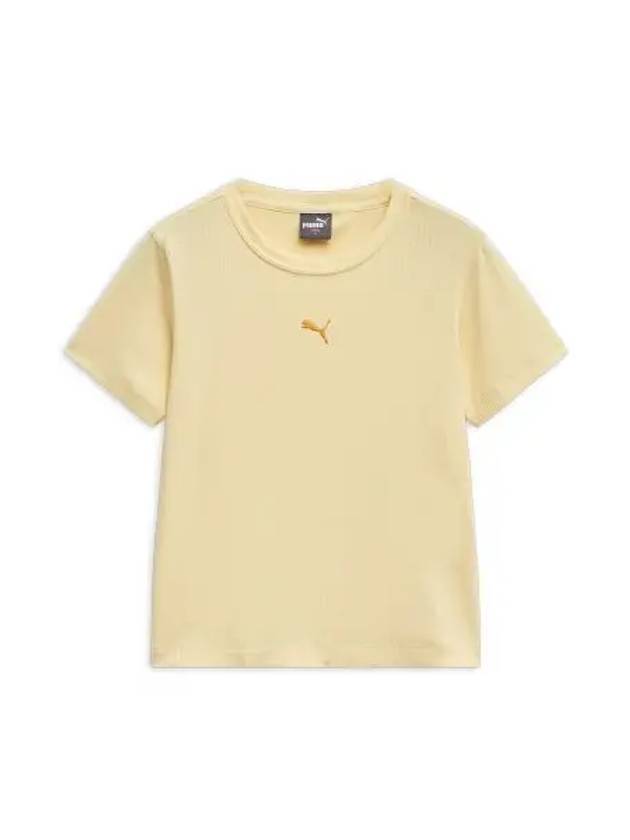 Bias cut rib knit short sleeve t shirt chamomile 940637 03 - PUMA - BALAAN 1